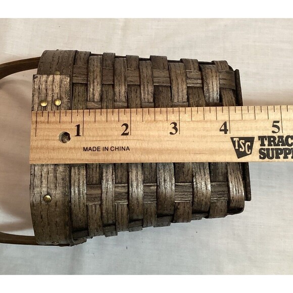 Peterboro Basket Co. Small Square Wooden Basket Swing Handle Great Condition - Picture 11 of 11